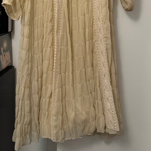 Let Me Be/Anthropologie pleated lace midi dress (wedding/balletcore) - Picture 4 of 6